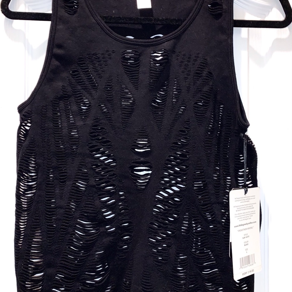 90 Degree Black Slitted Tank